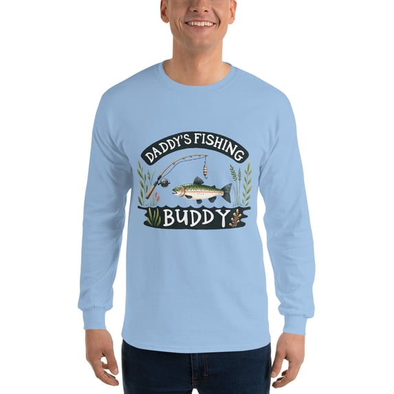 Funny Long Sleeve Shirt for Dads, Daddy's Fishing Buddy, Gift for Father (XL)