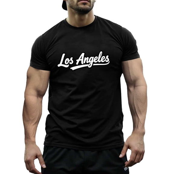 Funny Los Angeles Print Men's Short Sleeve T-Shirt Funny Christmas Party Graphic Novelty Holiday Tee Graphic Tees size S-5XL