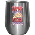 thumbnail image 1 of Funny Love Disappoints, Pizza Is Eternal, Retro Anti Valentine's Day Merch Gift, Stainless Steel 12oz Wine Tumbler, 1 of 5