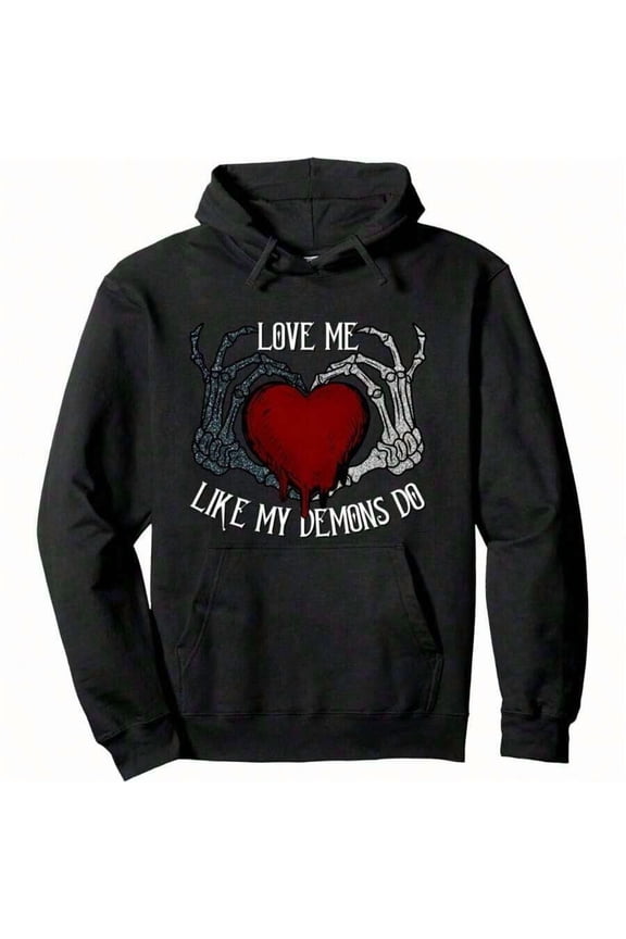 Funny Love Heart Hoodie For Men, Valentines Day Men's Soft Sweatshirt Pullover Gift For Boyfriend, Husband