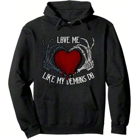 Funny Love Heart Hoodie For Men, Valentines Day Men's Soft Sweatshirt Pullover Gift For Boyfriend, Husband