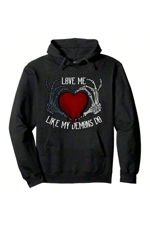 Funny Love Heart Hoodie For Men, Valentines Day Men's Soft Sweatshirt Pullover Gift For Boyfriend, Husband