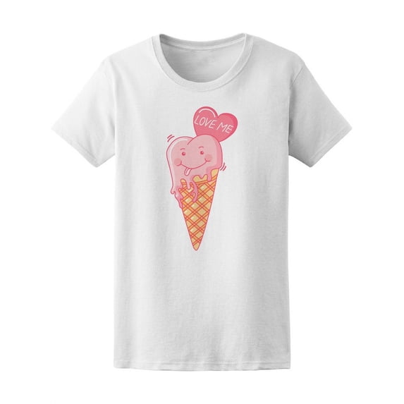 Funny Love Me Ice Cream Cone T-Shirt Women -Image by Shutterstock, Female Large