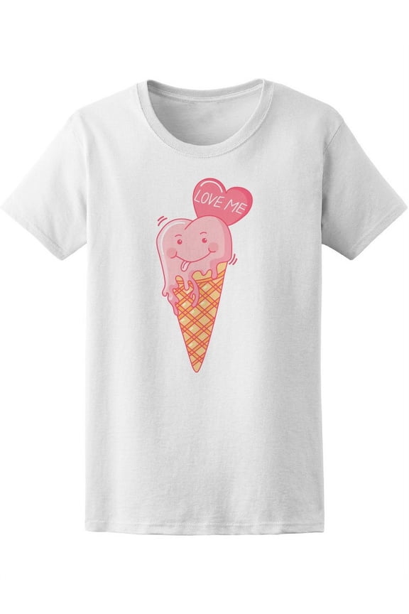 Funny Love Me Ice Cream Cone T-Shirt Women -Image by Shutterstock, Female Small