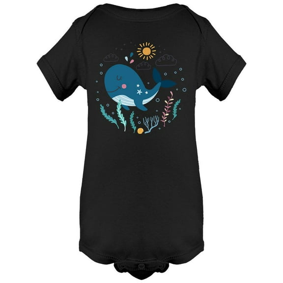 Funny Lovely Whale Bodysuit Infant -Image by Shutterstock,  Newborn