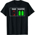thumbnail image 1 of Funny Low Battery Dad of Two Daughters Father's Day Gift T-Shirt, 1 of 3