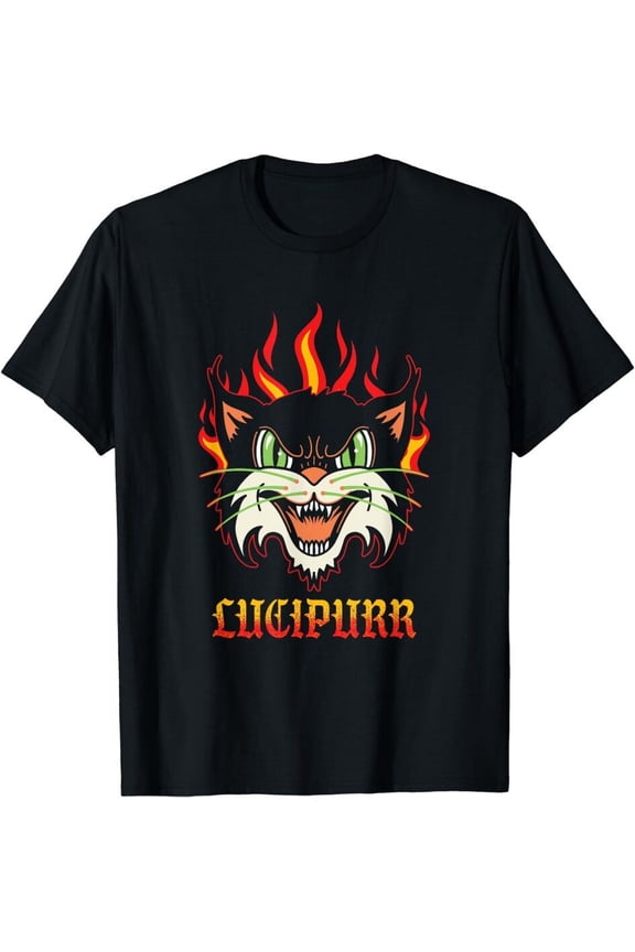 Funny Lucipurr Cat Demon Evil newics Kitten Design T-Shirt