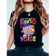 Funny Lucky Bingo Game Saying for Bingo Player T-Shirt Graphic Tee summer Tops For Women Round Neck Fashion Cotton shirts