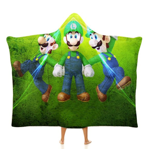 Funny Luigi's Mansion Soft Wearable Blanket Hoodie Hooded Blanket Warm Decor Gift For Kids Adult For Sofa Bed Office