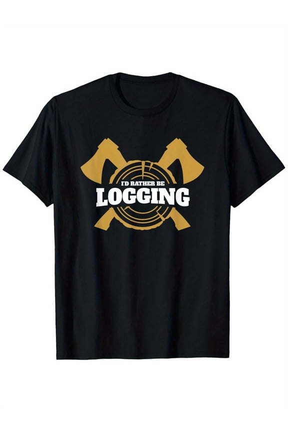 Funny Lumberjack Logging T-Shirt Retro Woodworker Axe Graphic Tee Forestry Professional Apparel