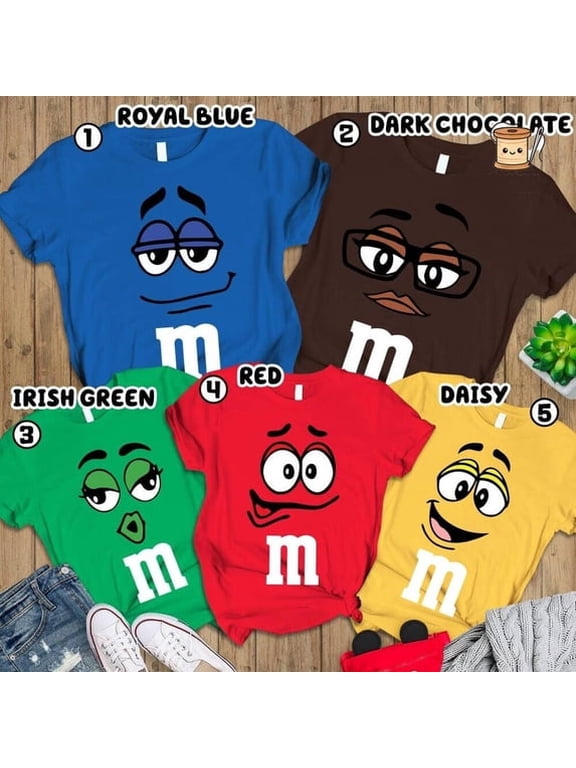 Funny M Face Halloween Costume Shirt, MM Matching Candy Group Halloween T-Shirt, Family Halloween Costume Top, Fun Matching Halloween Outfit, Cute Halloween Gift for Women and Families