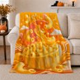 thumbnail image 1 of Funny Mac Cheese Painting, Playful Artistic Scene, Warm Flannel Blanket for Living Room and Bedroom with Detailed Artwork, Art Lovers Valentine's Day Gift, Playful Home Decor, 1 of 9