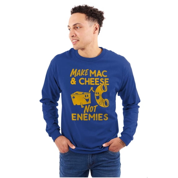 Funny Mac and Cheese Not Enemies Joke Long Sleeve TShirt Men Women Brisco Brands M
