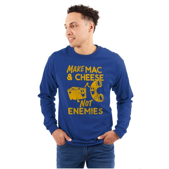 Funny Mac and Cheese Not Enemies Joke Long Sleeve TShirt Men Women Brisco Brands S