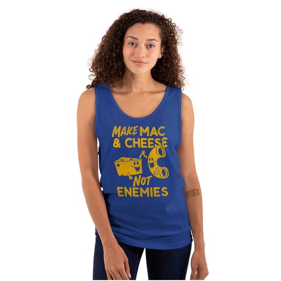 Funny Mac and Cheese Not Enemies Joke Tank Top T Shirts Men Women Brisco Brands S