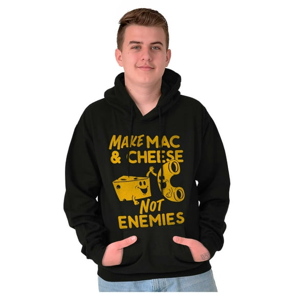 Funny Mac and Cheese Not Enemies Joke Unisex Plus Fleece Graphic Hoodie Brisco Brands 4X