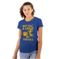thumbnail image 1 of Funny Mac and Cheese Not Enemies Joke Womens Slim Fit Graphic Tee Brisco Brands S, 1 of 5
