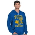 thumbnail image 1 of Funny Mac and Cheese Not Enemies Joke Zip Up Hoodie Men's Women's Brisco Brands S, 1 of 6