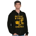 thumbnail image 1 of Funny Mac and Cheese Not Enemies Joke Zip Up Hoodie Men's Women's Brisco Brands X, 1 of 6