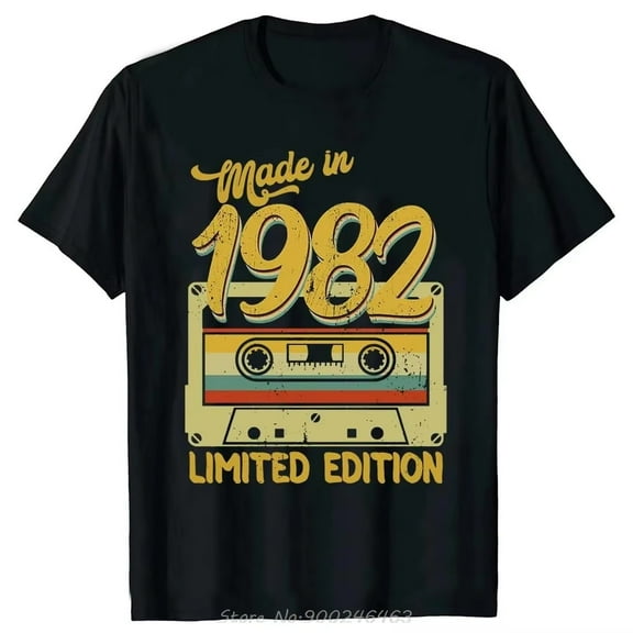 Funny Made in 1982 Limited Edition 43 Years of Being Awesome T-shirt Summer Tshirt Birthday Womes T Shirt