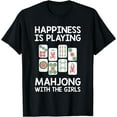 thumbnail image 1 of Funny Mahjong Gift Cool Happiness Is Playing Mahjong Girls T-Shirt Black 3X-Large, 1 of 3