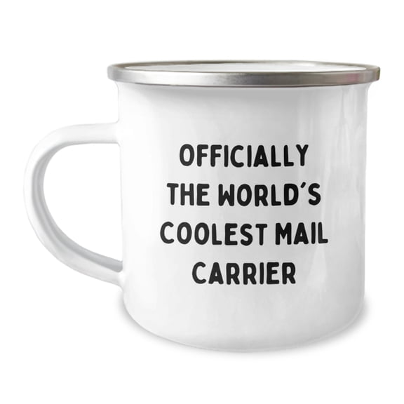 Funny Mail Carrier Gifts for Men - 'Officially The World's Coolest Mail Carrier' Camping Mug for Christmas Unique Presents from Friends and Family