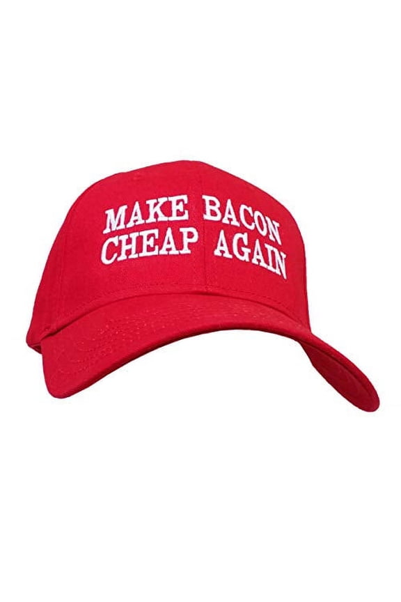 Funny Make Bacon Again Embroidered Otto Baseball Cap-Red