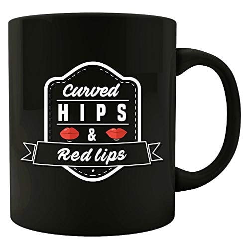 Funny Makeup - Curved Hips & Red Lips - Lipstick Foundation Blush Humor - Mug