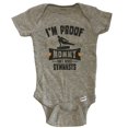thumbnail image 1 of Funny Male Gymnast Baby Bodysuit - I'm Proof Mommy Can't Resist Gymnasts Baby Bodysuit - Grey, 1 of 2