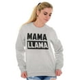 thumbnail image 1 of Funny Mama Llama Mothers Day Pun Women Plus Size Crewneck Sweatshirt Brisco Brands 3X, 1 of 5
