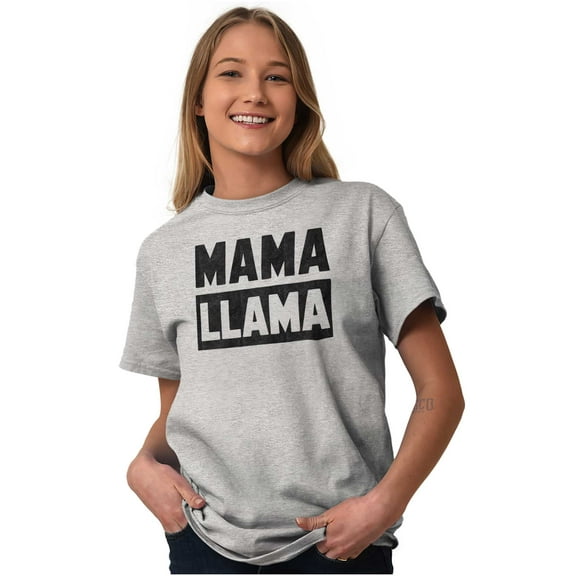 Funny Mama Llama Mothers Day Pun Women's Graphic T Shirt Tees Brisco Brands L