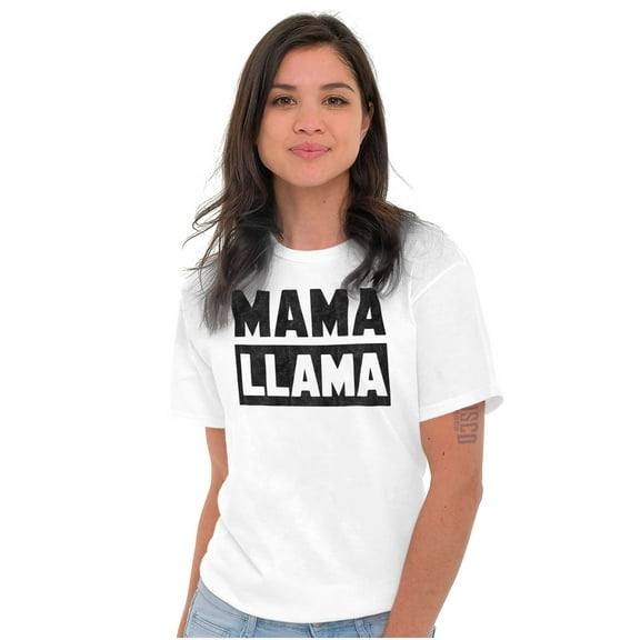 Funny Mama Llama Mothers Day Pun Women's Graphic T Shirt Tees Brisco Brands L