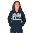 thumbnail image 1 of Funny Mama Llama Mothers Day Pun Zip Hoodie Sweatshirt Women Brisco Brands M, 1 of 6