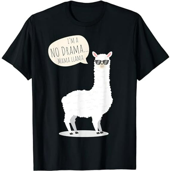 Funny Mama Llama No Drama Alpaca T-Shirt