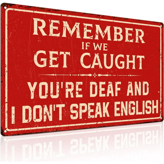 Funny Man Cave Decor Cool Stuff for Son Bar Sign Posters for Room Decor - Remember If We Get Caught Sign for Garage Gaming Room Decor - 8x12 Inches