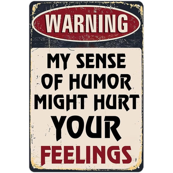 Funny Man Cave Decor Garage Metal Tin Signs Wall Decor For Bedroom Men Room Door Funny Office Desk Decor Sign Cool House Rules Poster For Men My Sense Of Humor Might Hurt Your Feelings Sign 8x12 Inch