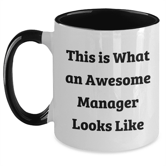 Funny Manager Gifts, Two Tone Coffee Mug - 'This Is What An Awesome Manager Looks Like' - Gifts from Men to Manager, Unique Father's Day Unique Gifts