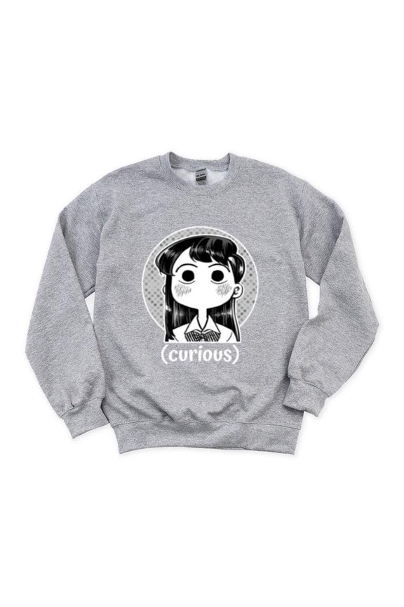 Funny Manga Meme Komi San Curious Face Anime Cute React Sweatshirt, for men & women, up to size 5XL