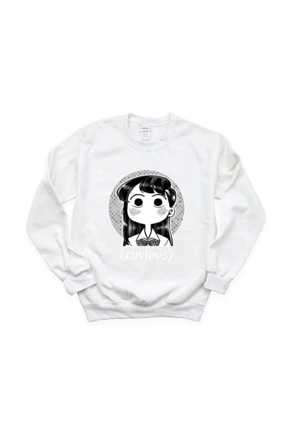 Funny Manga Meme Komi San Curious Face Anime Cute React Sweatshirt, for men & women, up to size 5XL
