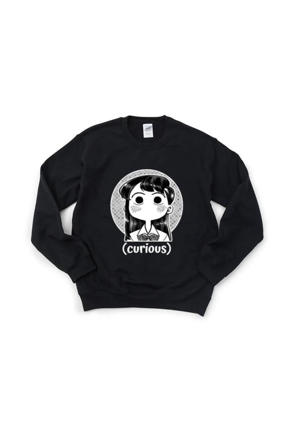 Funny Manga Meme Komi San Curious Face Anime Cute React Sweatshirt, for men & women, up to size 5XL