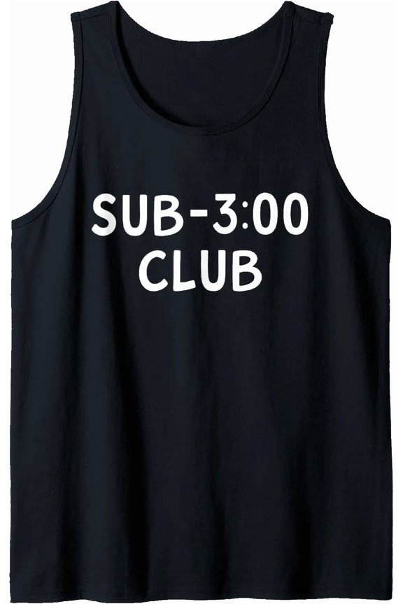 Funny Marathon Sub 3-Hour Personal Goal Running Motivation Tank Top Size S-3XL