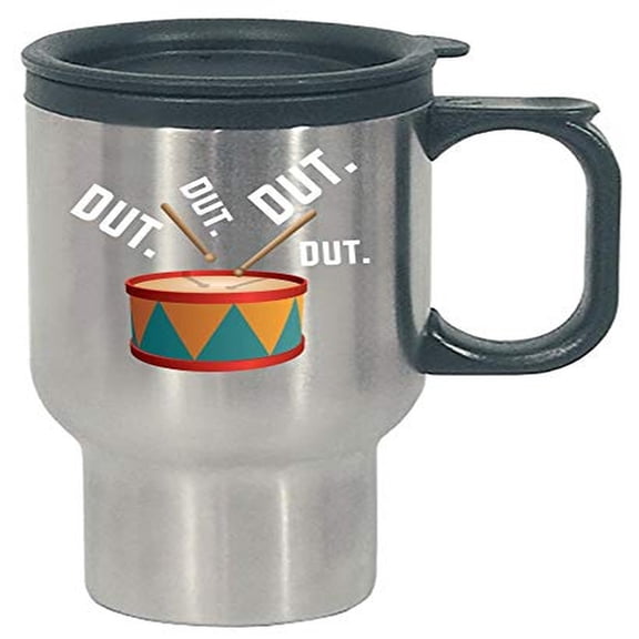 Funny Marching Band - Dut - Drums And Sticks - Music Beat Humor - Stainless Steel Travel Mug