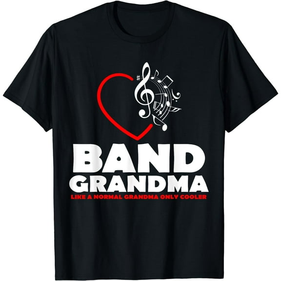 Funny Marching Band Grandma Music Lover Percussion Mom Gift T-Shirt Black X-Large