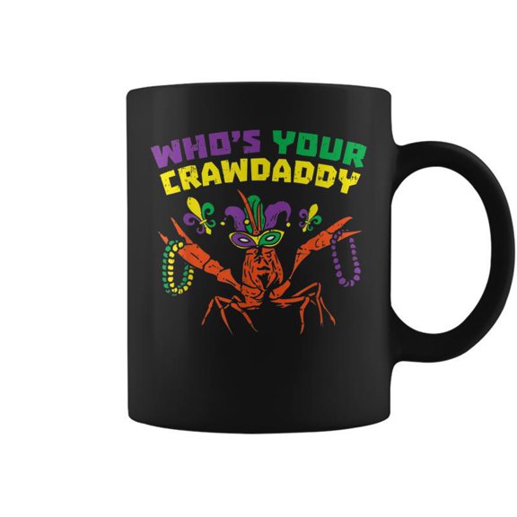Funny Mardi Gras Whos Your Crawdaddy Crawfish Jester Beads V3 Coffee Mugs