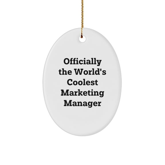 Funny Marketing Manager Christmas Unique Gifts from Coworkers for the Officially World's Coolest Oval Ornament, Unique Holiday Decorations