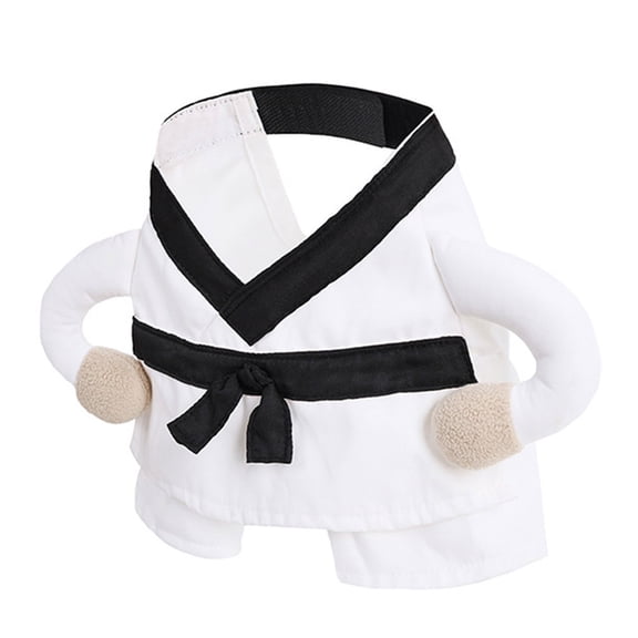 Funny Martial Arts Dogs Cats Costume, Soft Taekwondo Outfit with Breathable Fabric, Halloween Party Wear for Pet
