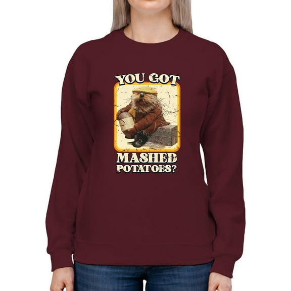 Funny Mashed Potatoes Vintage Graphic Women's Sweatshirt
