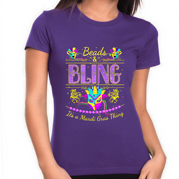 Funny Mask Mardi Gras Shirts Beads and Bling It's a Mardi Gras Shirt NOLA Shirt Mardi Gras Outfit for Women