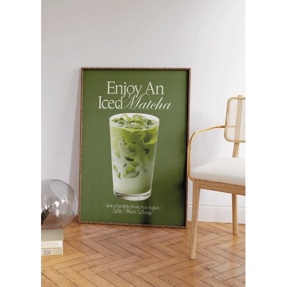 Funny Matcha Print Cute Matcha Lover Wall Art Trendy Kitchen Cafe Decor ...
