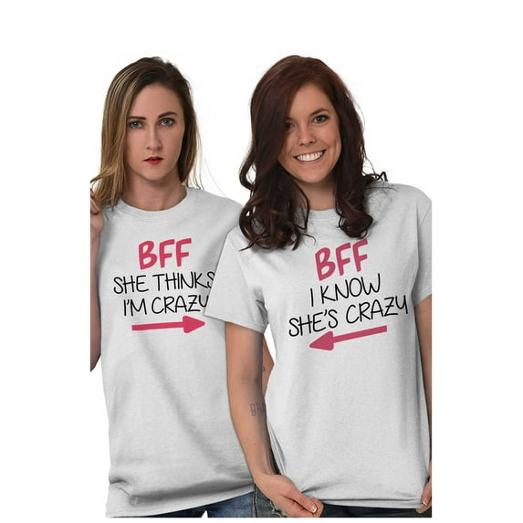 Funny Matching BFF Set for Besties Women's Graphic T Shirt Tees Brisco Brands M